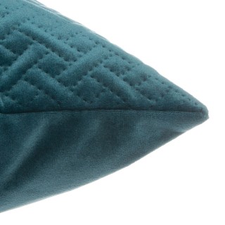 Coussin design en velours Dolce - L. 40 x l. 40 cm - Bleu canard