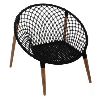 Fauteuil de jardin ethnique en fil Terre Sauvage - Noir
