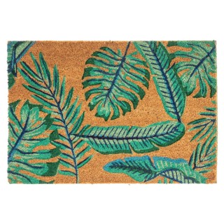Paillasson design feuilles Tropic - L. 40 x l. 60 cm - Marron