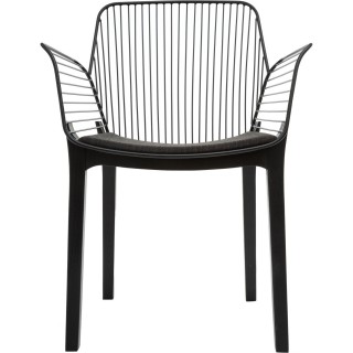 Fauteuil design bois et métal Alby - Noir