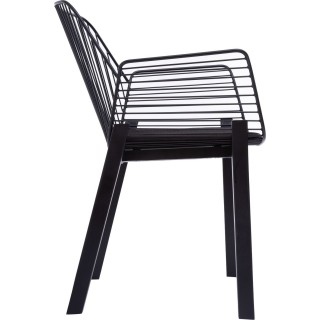 Fauteuil design bois et métal Alby - Noir