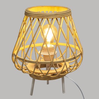 Lampe à poser en bambou Ritual - H. 31 cm - Beige