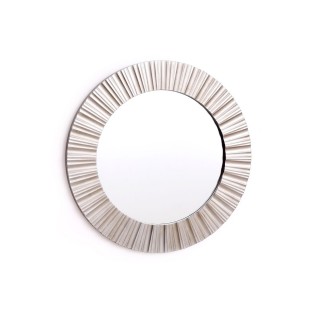 Miroir rond en métal design Champa - Diam. 50 cm - Argent