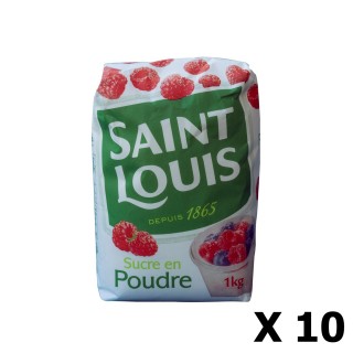 Lot 10x Sucre en poudre - Saint Louis - paquet 1kg