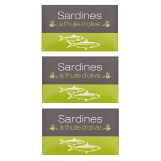 Lot 3x Sardines à l'huile olive - Maroc - conserve 125g