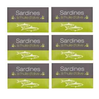 Lot 6x Sardines à l'huile olive - Maroc - conserve 125g