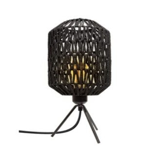 Lampe à poser design effet corde Roméo - H. 42 cm - Noir