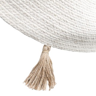Tapis rond à pompons Happy - Diam. 90 cm - Blanc