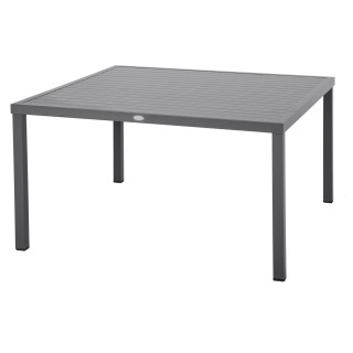Table de jardin carrée en aluminum Piazza - 8 Personnes - Gris graphite