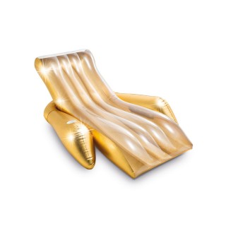 Fauteuil chaise longue pour piscine Glitter - L. 175 x H. 61 cm - Doré