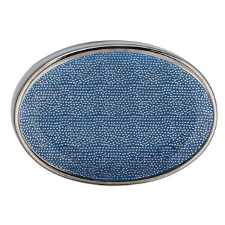 Porte savon design Nuria - Bleu et argent