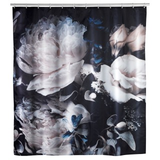 Rideau de douche anti-moisissure Baroque - Polyester - 180 x 200 cm - Gris