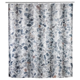 Rideau de douche design Terrazzo - Polyester - 180 x 200 cm - Gris