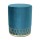 Pouf en velours design Art Déco - Diam. 35 x H. 43 cm - Bleu