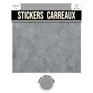 2 Stickers effet béton ciré - 30 x 30 cm - gris
