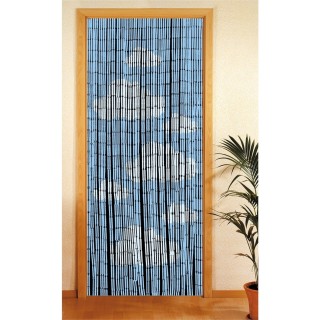 Rideau de porte en bambou Nuage - 90 x 200 cm - Bleu