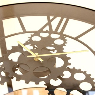 Table d'appoint design horloge vintage Oscar - Diam. 50 x H. 50 cm - Noir