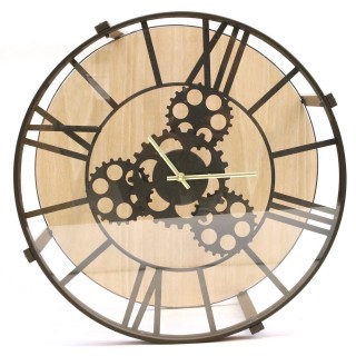 Table d'appoint design horloge vintage Oscar - Diam. 50 x H. 50 cm - Noir