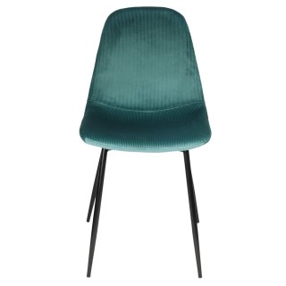 2 Chaises design velours Giulia - Bleu canard