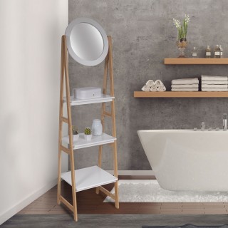 Etagère de salle de bain design scandi Copenhague - L. 43 x H. 163 cm - Blanc