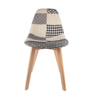 2 Chaises scandinaves Patchwork - Noir et blanc