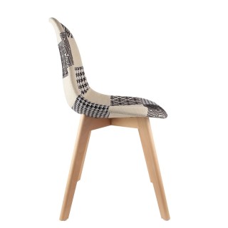 2 Chaises scandinaves Patchwork - Noir et blanc