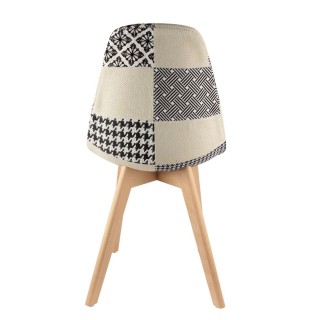 2 Chaises scandinaves Patchwork - Noir et blanc