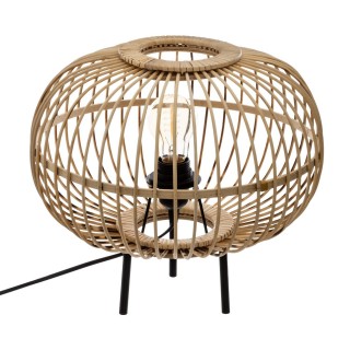 Lampe à poser trepied design bambou Eads - H. 31 cm - Marron