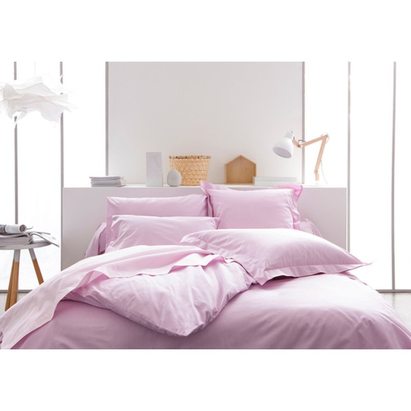 2 Taies d'oreiller Lila - 100% coton 57 fils - 75 x 75 cm - Rose