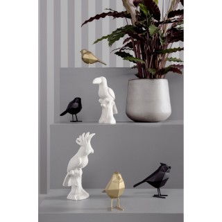 Statuette oiseau design Origami small - Doré mat