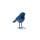 Statuette oiseau design floqué Origami small - Bleu