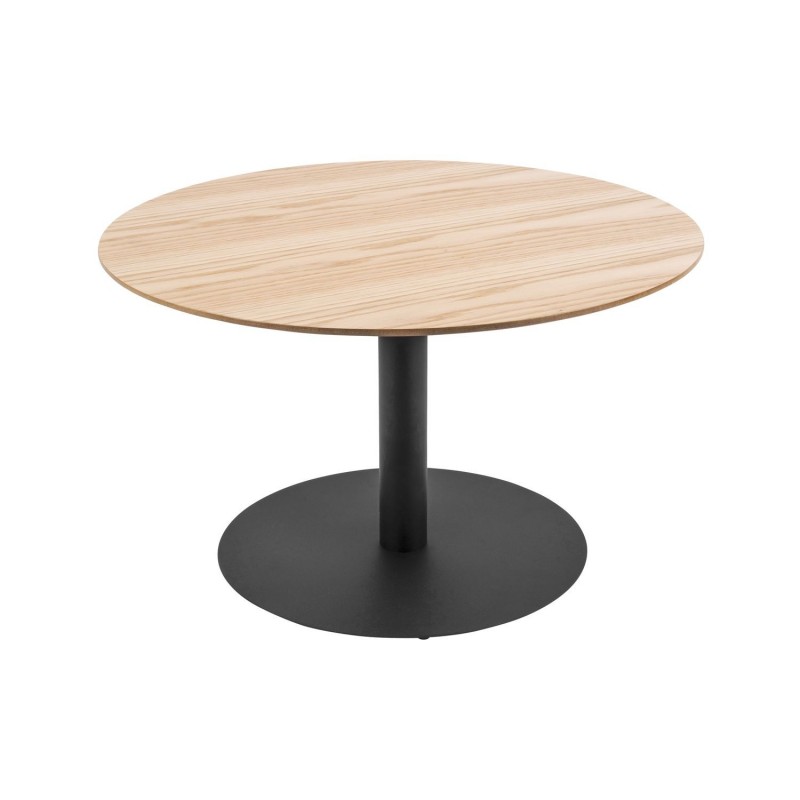 Table basse ronde design Dot - Diam. 60 x H. 35 cm - Marron chêne