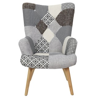 Fauteuil de salon design patchwork Helsinki - Gris