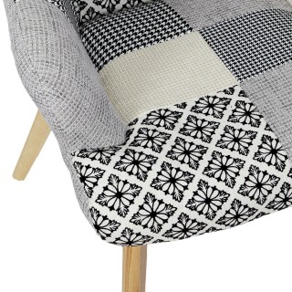 Fauteuil de salon design patchwork Helsinki - Gris