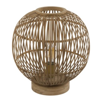 Lampe à poser design bambou Hildegard - Diam. 30 x H. 35 cm - Beige naturel