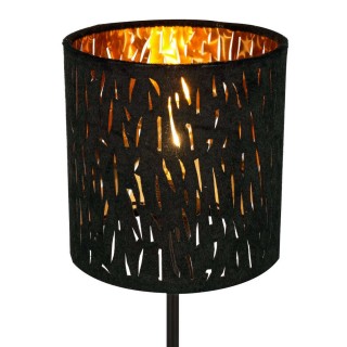 Lampe à poser en velours design Tuxon - Diam. 15 x H. 35 cm - Noir