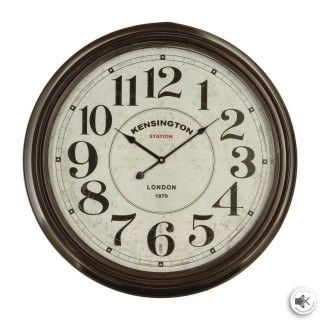 Horloge murale design vintage Kensington - Diam. 62 cm - Noir