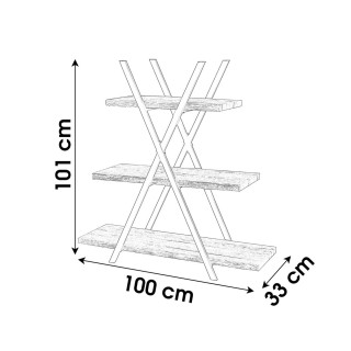 Etagère pyramide design industriel Dock - L. 100 x H. 101 cm - Noir