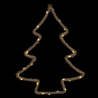Décoration lumineuse de Noël en corde Sapin - L. 48 x H. 61 cm - Marron