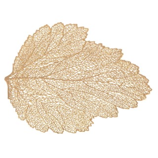 Set de table de Noël design feuille Jeanne - L. 36 x l. 47 cm - Doré