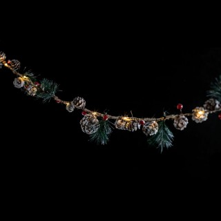Guirlande de Noël intérieure à LED en bois Natural - L. 108 cm - Marron
