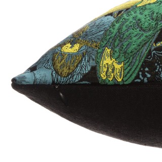 Coussin jacquard design toucan Jungle électro - L. 40 x l. 40 cm - Noir