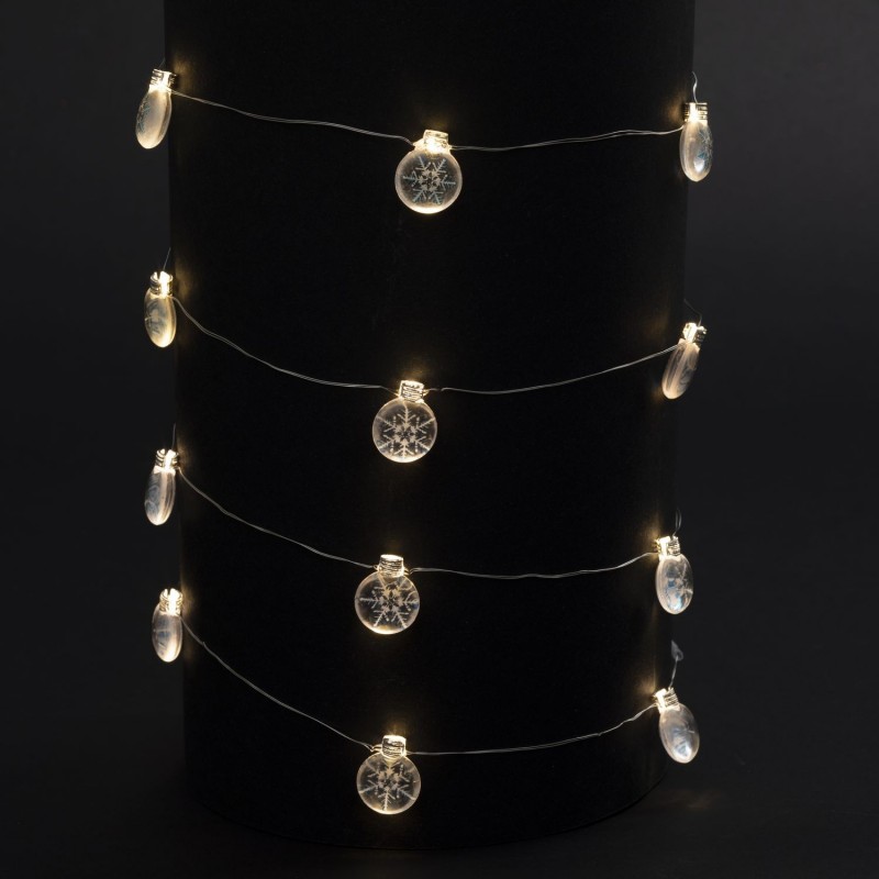 Guirlande de Noël lumineuse ampoule Xmas - L. 190 cm - Flocon