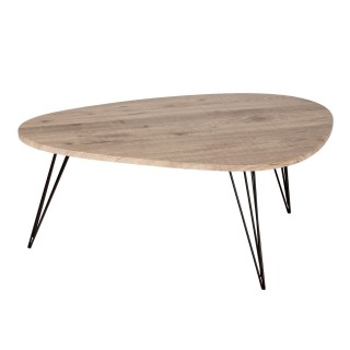 Table basse design industriel Neile - L. 112 x H. 40 cm - Noir