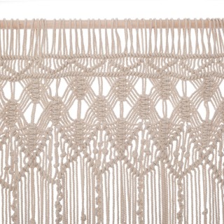 Rideau à fil design macramé Rituality - L. 90 x H. 200 cm - Beige