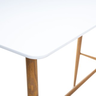 Table haute design scandinave Roka - L. 120 x H. 105 cm - Blanc