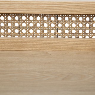 Table de chevet design rotin Arty - L. 40 x H. 55 cm - Couleur bois