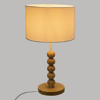 Lampe à poser design bois Nino - H. 48 cm - Blanc