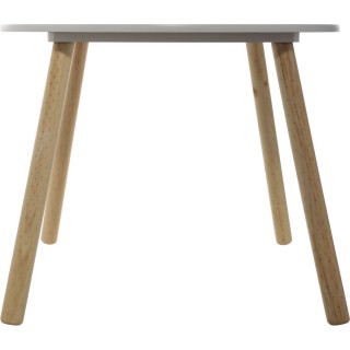 Table enfant design bois Douceur - Diam. 60 cm - Blanc à motif