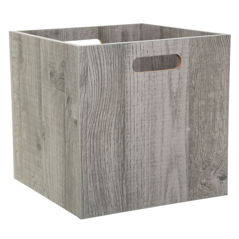 Boîte de rangement design bois Mix n' modul - L. 31 x l. 31 cm - Couleur chêne gris